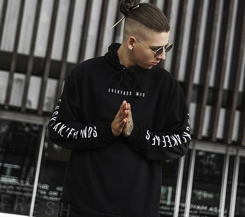 Sudadera Caballero Negra con Gorro San Joaquin Exclusive